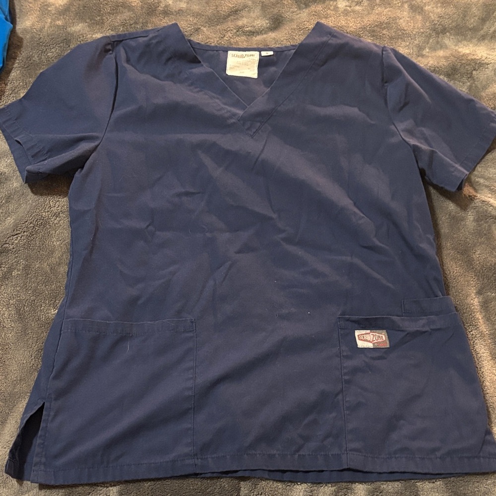 Navy Blue Women's Scrub Top